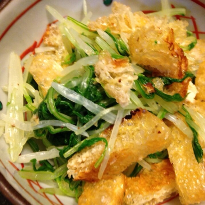 水菜と焼き油揚げのおかかポン酢和え レシピ 作り方 By Tommeg1202 楽天レシピ